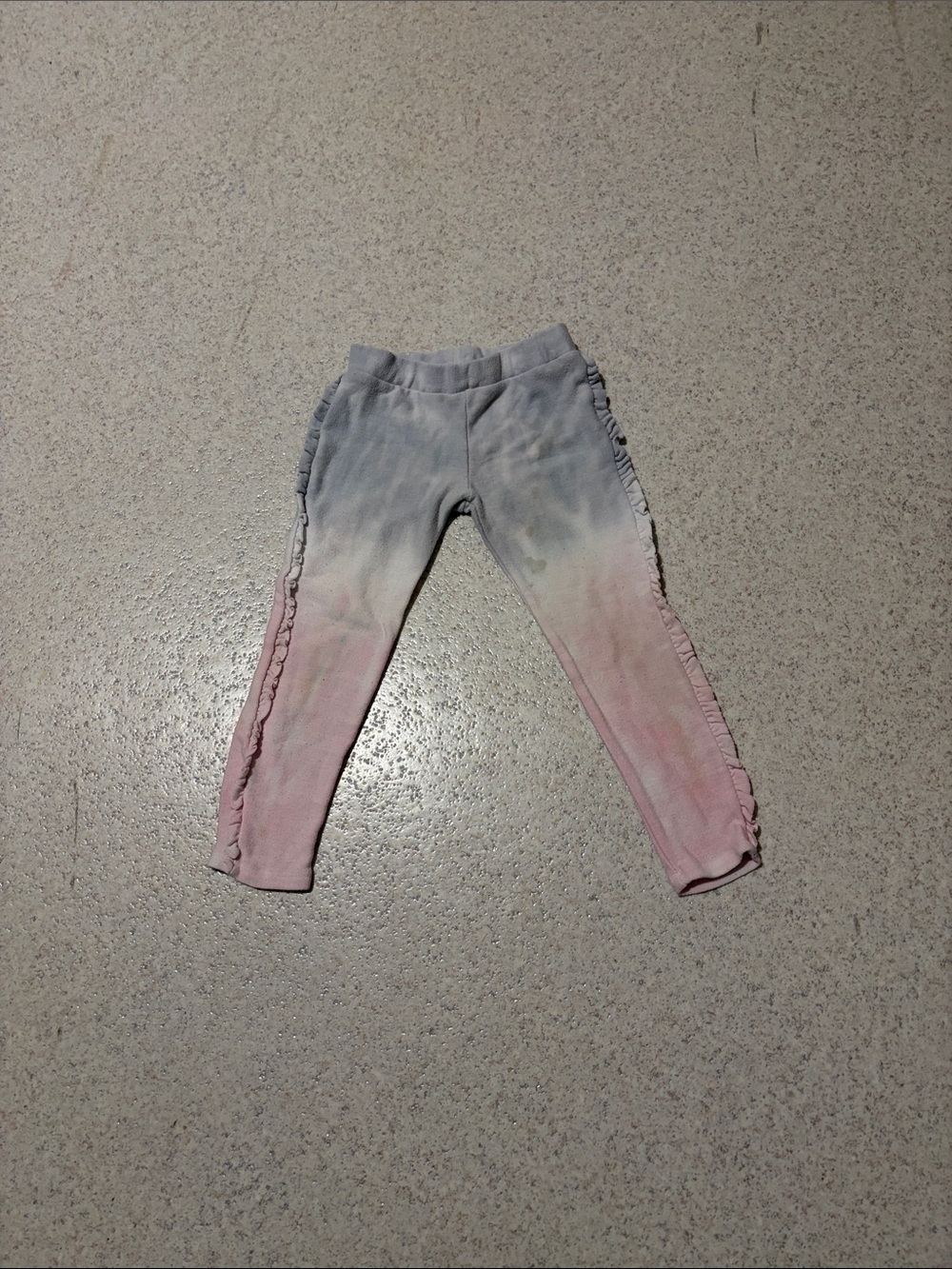 Chaser Kids Ombre Gray to Pink Ruffle Leggings